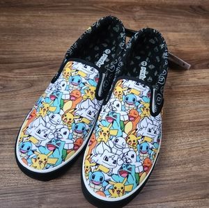 Pokemon Canvas Slip On Shoes - men's size 11 Ground Up Pikachu